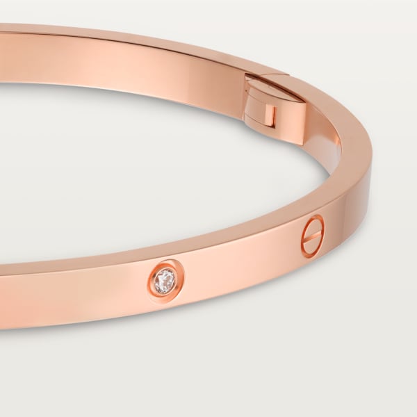 Love bracelet, small model, 6 diamonds Rose gold, diamonds