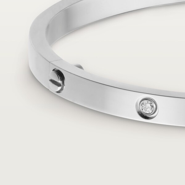 Love bracelet, small model, 6 diamonds White gold, diamonds