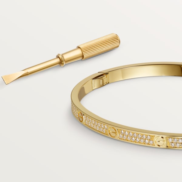 Love bracelet, small model, paved Yellow gold, diamonds