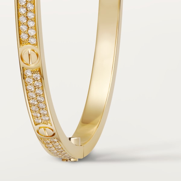 Love bracelet, small model, paved Yellow gold, diamonds