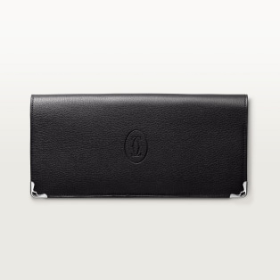 Wallet, Must Black calfskin, stainless steel finish