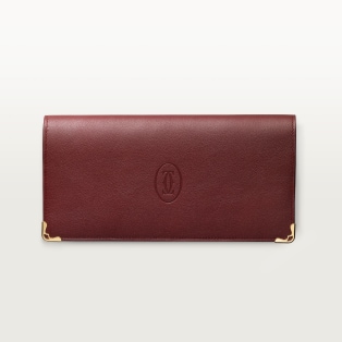 Wallet, Must Burgundy calfskin, golden finish