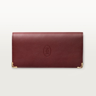 Wallet, Must Burgundy calfskin, golden finish