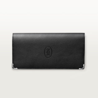 Wallet, Must Black calfskin, stainless steel finish