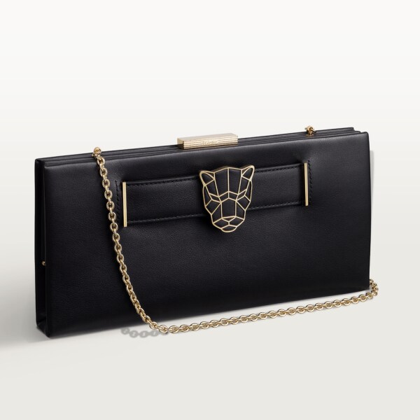 Crl1001923 Panthere De Cartier Clutch Bag Black Calfskin Golden Finish Cartier