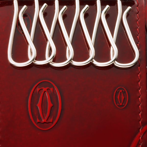 Happy Birthday Small Leather Goods, 6-key key holder Burgundy calfskin, palladium finish