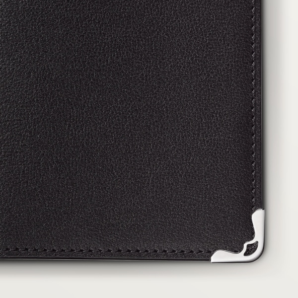 Pocket diary large model, Must de Cartier Black calfskin, palladium finish