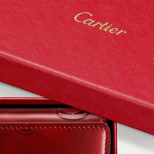 Happy Birthday Small Leather Goods, 6-key key holder Burgundy calfskin, palladium finish