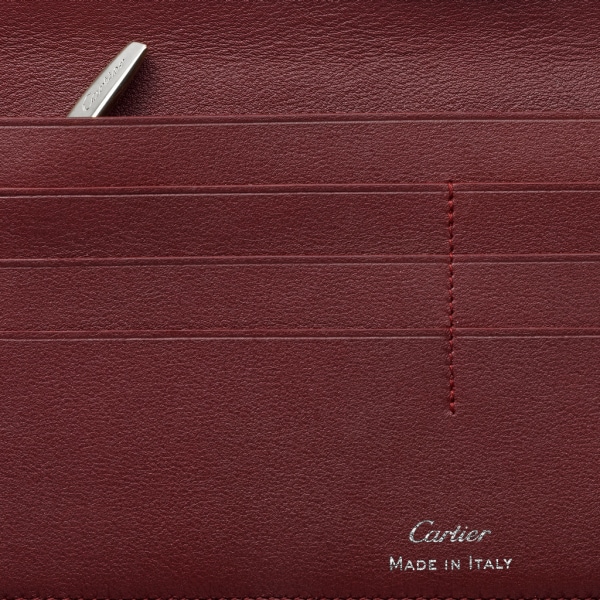 Zipped International Wallet, Must de Cartier Black calfskin, stainless steel finish