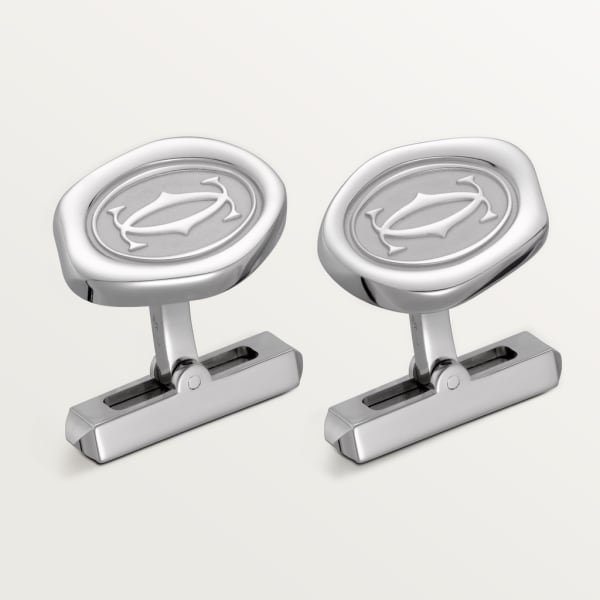 Wax seal decor cufflinks Sterling silver, palladium finish