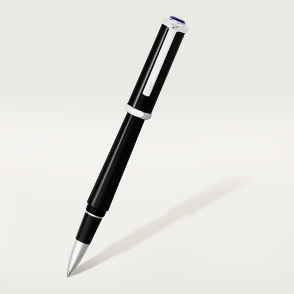 Santos-Dumont滚珠笔 Santos-Dumont圆珠笔。黑色复合材质，镀钯饰面金属配件。尺寸：134X19毫米
