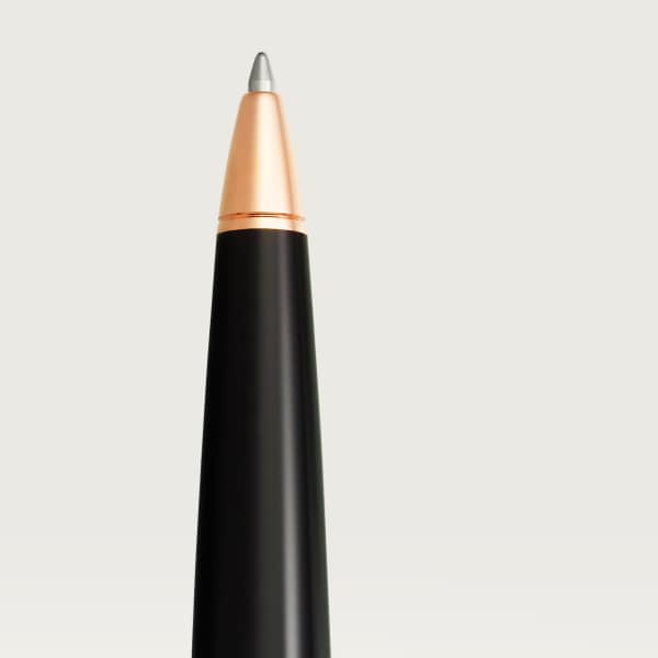 Santos-Dumont ballpoint pen Black composite, rose golden-finish details