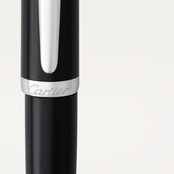 R de Cartier ballpoint pen Black composite, palladium-finish details