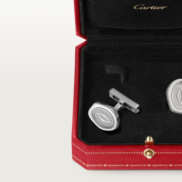 Wax seal decor cufflinks Sterling silver, palladium finish