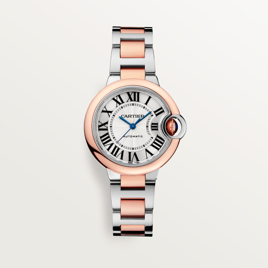 Ballon Bleu de Cartier watch33 mm, mechanical movement with automatic winding, rose gold, steel