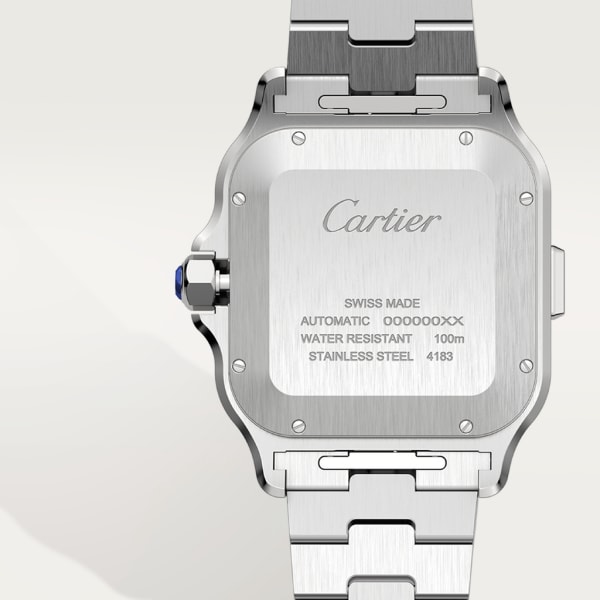 Santos de Cartier计时码表 超大号表款，自动机芯，18K黄金与精钢，可替换式金属表链与橡胶表带