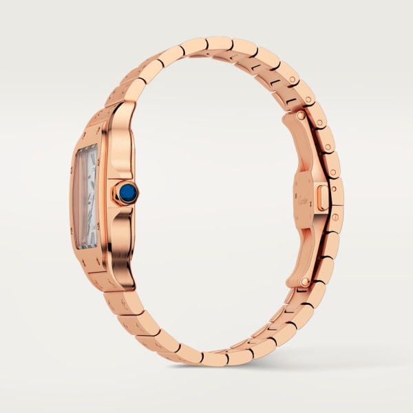 Santos de Cartier腕表 中号表款，自动机芯，18K玫瑰金，可替换式金属表链与皮表带