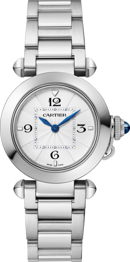 Pasha de Cartier watch30 mm, quartz movement, steel, interchangeable metal and leather straps