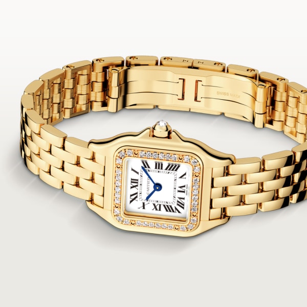 Panthère de Cartier腕表 小号表款，石英机芯，18K黄金，钻石