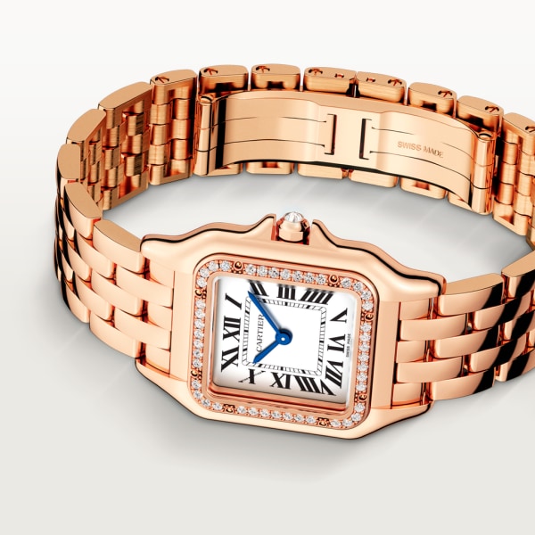 Panthère de Cartier watch Medium model, quartz movement, rose gold, diamonds