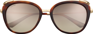 Panthère de Cartier sunglasses Combined tortoiseshell composite and champagne golden-finish metal, graduated brown lenses