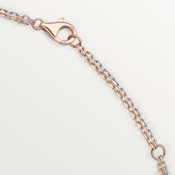 Love necklace, 6 diamonds Rose gold, white gold, diamonds