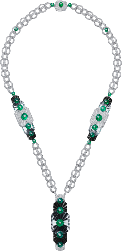 Creative Collection NecklaceWhite gold, emeralds, rock crystal, onyx, diamonds