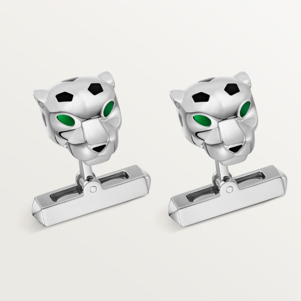 Panthère de Cartier cufflinks Sterling silver, lacquer, palladium finish