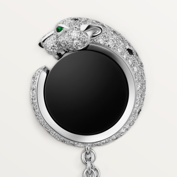 Panthère de Cartier pocket gem Rhodium-finish white gold, diamonds, emeralds, onyx