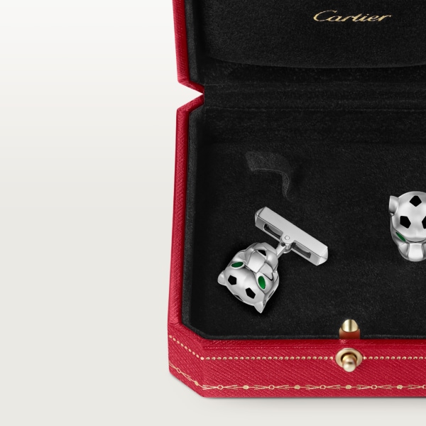 Panthère de Cartier cufflinks Sterling silver, lacquer, palladium finish