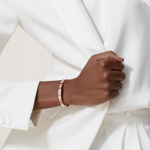 Cartier rose gold deals bracelet with diamonds