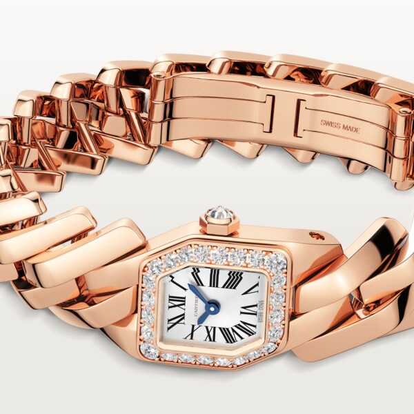 Maillon de Cartier watch Small model, quartz movement, rose gold, diamonds