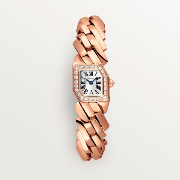 Maillon de Cartier watch Small model, quartz movement, rose gold, diamonds