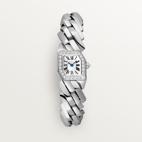 Maillon de Cartier腕表 小号表款，石英机芯，18K白金，钻石