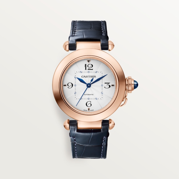 Pasha de Cartier watch 35 mm, automatic movement, rose gold, 2 interchangeable leather straps