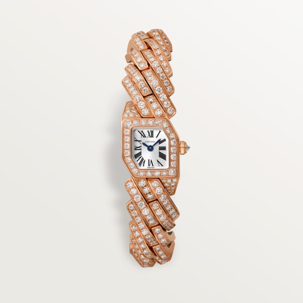 Maillon de Cartier watch Small model, quartz movement, rose gold, diamonds