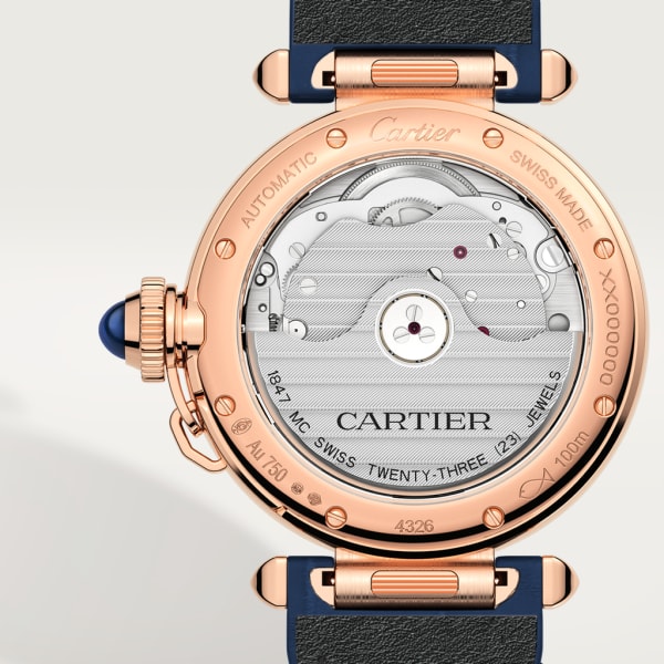 Pasha de Cartier腕表 35毫米表款，自动上链机械机芯，18K玫瑰金，两条可替换式皮表带