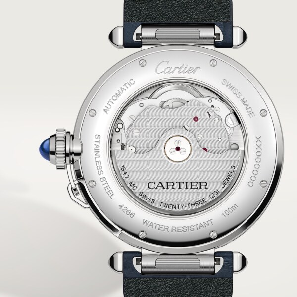 Pasha de Cartier腕表 41毫米表款，自动上链机械机芯，精钢，两条可替换式皮表带