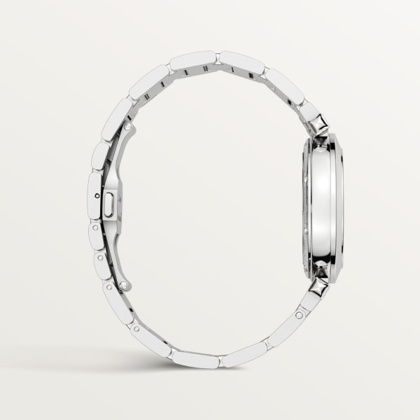 Pasha de Cartier腕表 35毫米表款，自动上链机械机芯，精钢，可替换式金属表链与皮表带