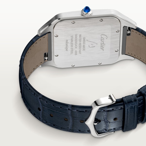 Santos-Dumont腕表 XL号表款，手动上链机械机芯，精钢，皮表带
