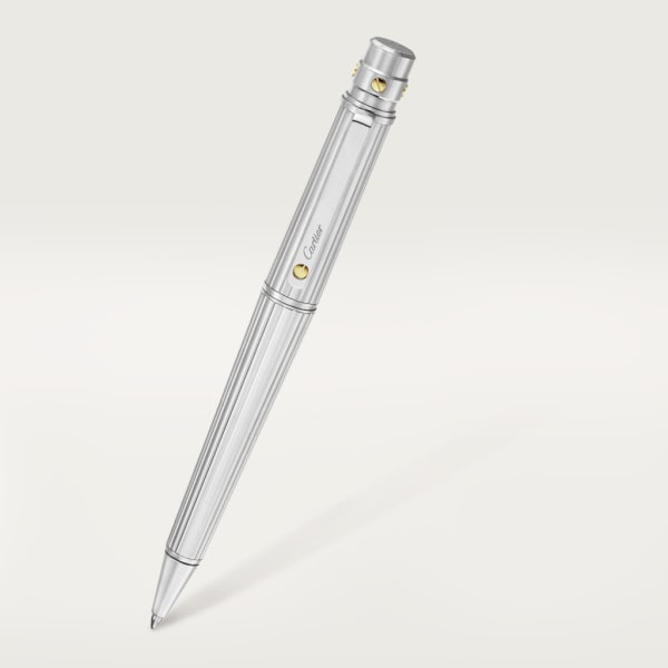 Santos de Cartier ballpoint pen Large model, engraved metal, palladium and gold finishes