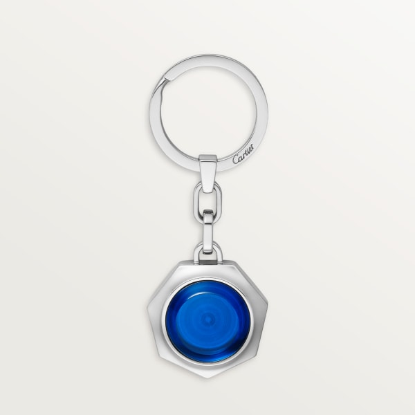 Santos de Cartier keyring Steel, blue resin