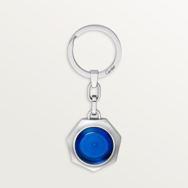 Santos de Cartier钥匙圈 精钢，蓝色树脂