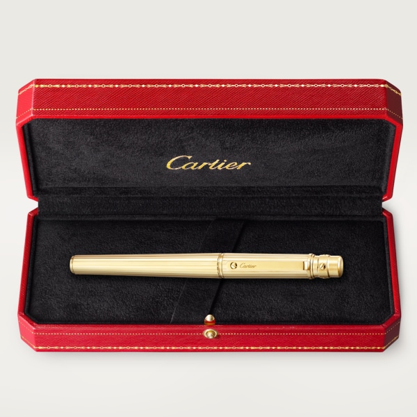 Santos de Cartier rollerball pen Large model, engraved metal, gold finish