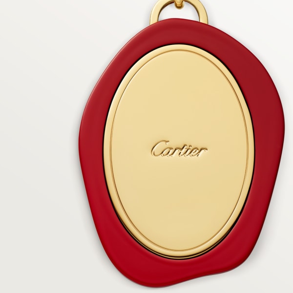 Diabolo de Cartier封蜡章装饰图案钥匙圈 黑漆镀金饰面金属