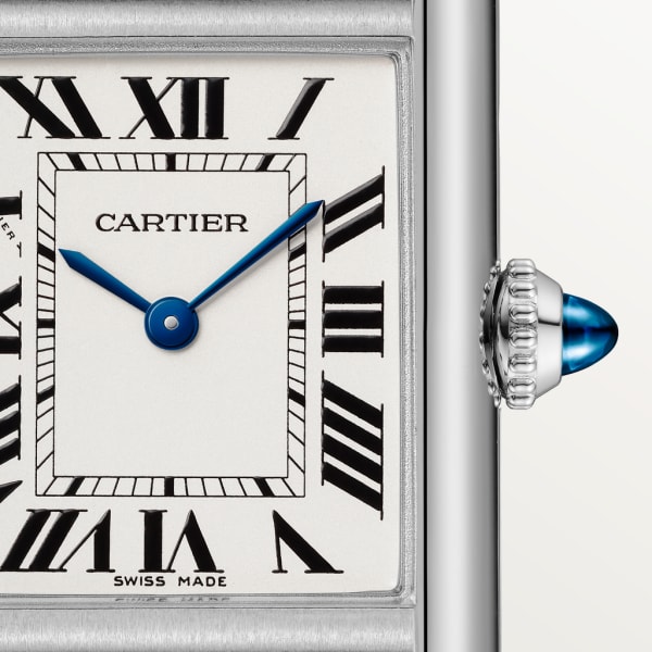 Tank Must de Cartier-horloge Small model, quartz movement, steel, leather