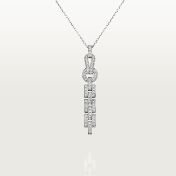 Agrafe necklace White gold, diamonds