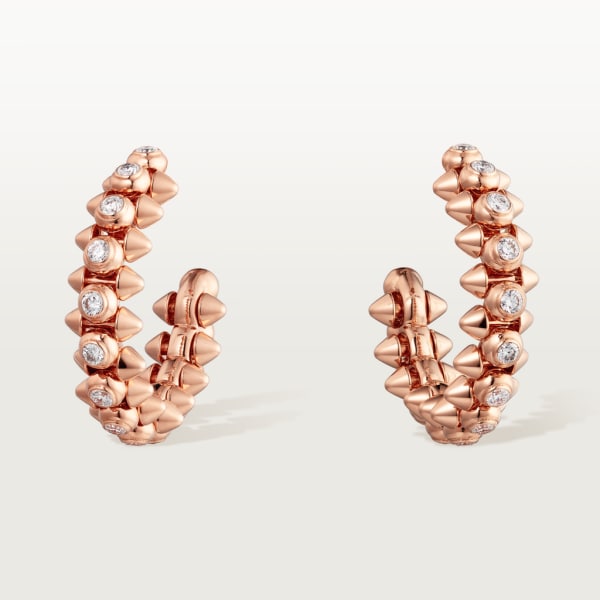 Clash de Cartier earrings Diamonds Rose gold, diamonds