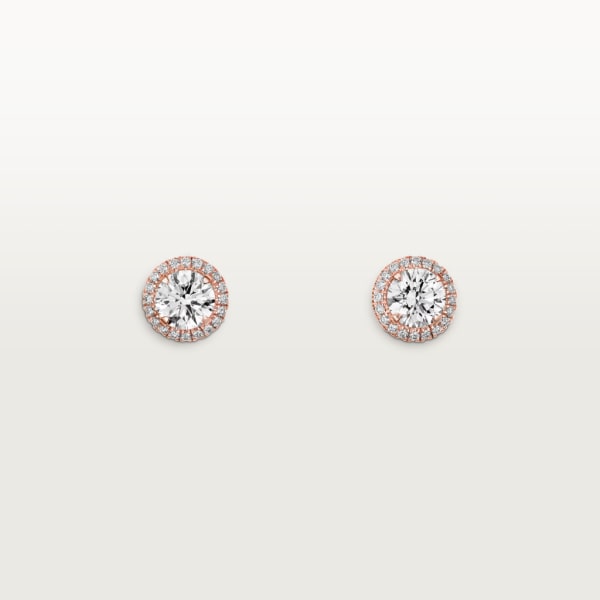 Cartier Destinée stud earrings, 2 brilliant-cut diamonds, paved Rose gold, diamond