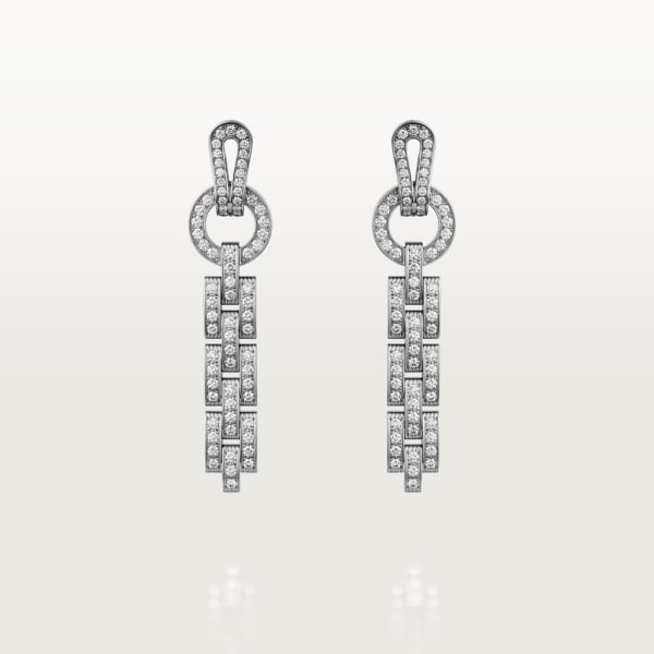 Agrafe earrings White gold, diamonds